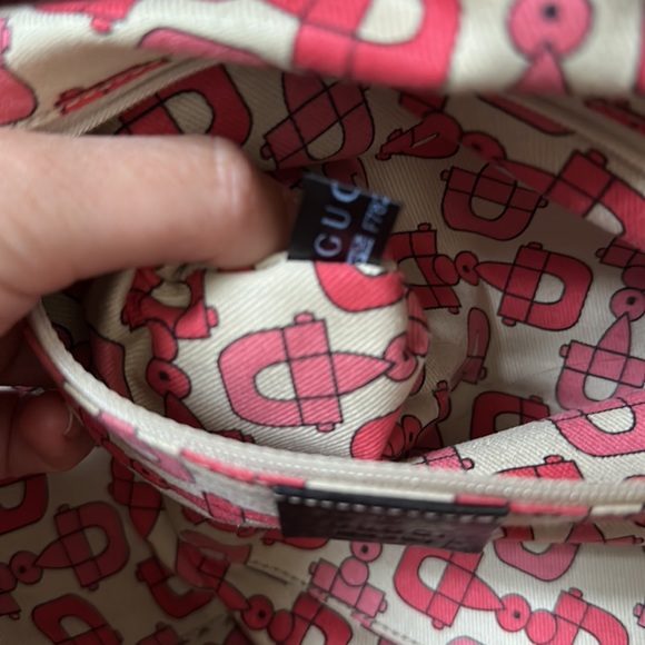 Gucci double handle Authentic leather GG print bag - Picture 6 of 9